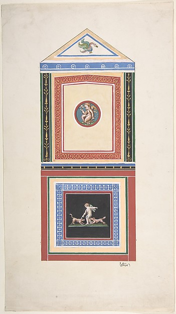 Design for Wall Decor Painted with Putti and Dogs by Jules-Edmond-Charles Lachaise, The Metropolitan Museum of Art