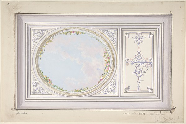 Ceiling Design for the "Petit Salon" of the Duchess of Newcastle, Hôtel Hope