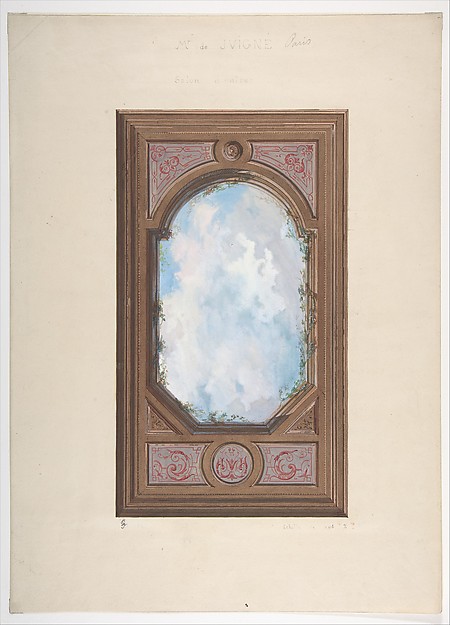 Ceiling design for Salon d'Entrée, Hôtel de Monsieur de Juigne, Paris, 1867