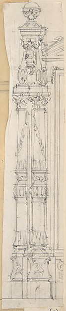 Design for a carved pillar next to a doorframe