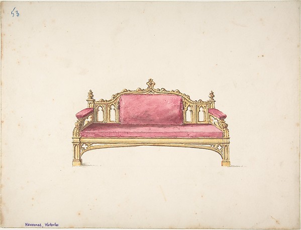 Design for a Gothic Settee