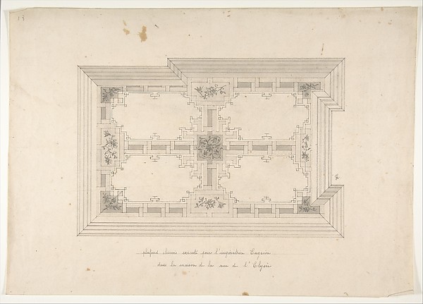 Design for Ceiling in Chinois Style, Empress Eugénie's Hotel