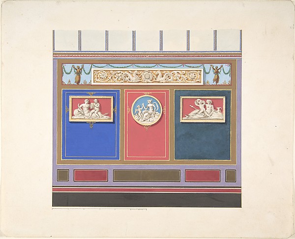 Painted Wall Decor Featuring Three Medallions