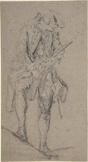 Standing Hunter Holding a Rifle
