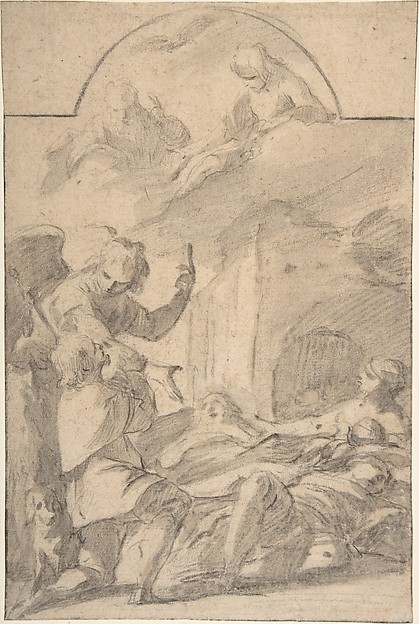 St. Roch Interceding before the Holy Trinity for Plague Victims by Laurent de La Hyre
