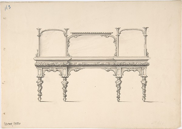 Design for a Sideboard with Mirrors and Turned Legs