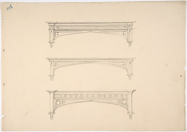 Design for Three Gothic Pediments