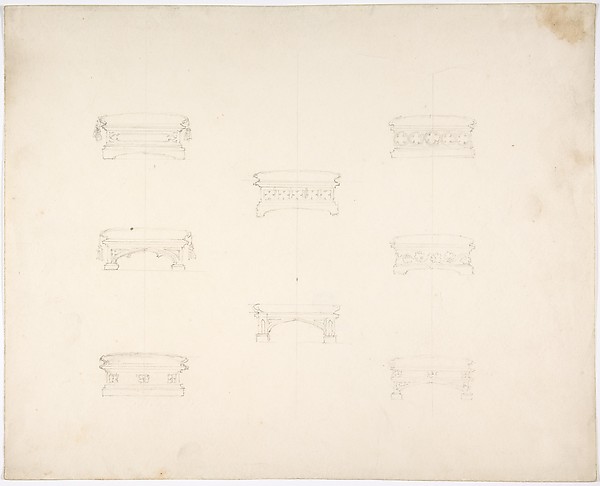 Design for Eight Gothic Footstools