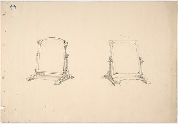 Design for Two Ornamented Tabletop Mirrors