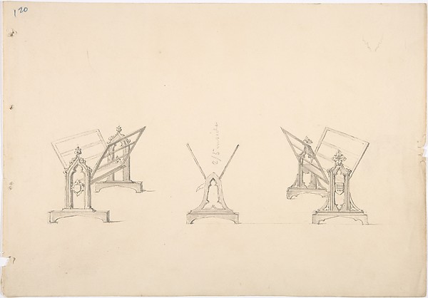 Design for Three Gothic Style Book Stands