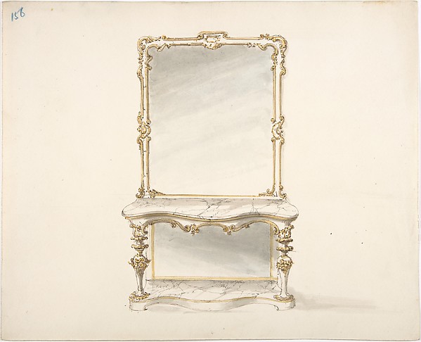 Design for a Mirrored Marble Table Ornamented with Gold