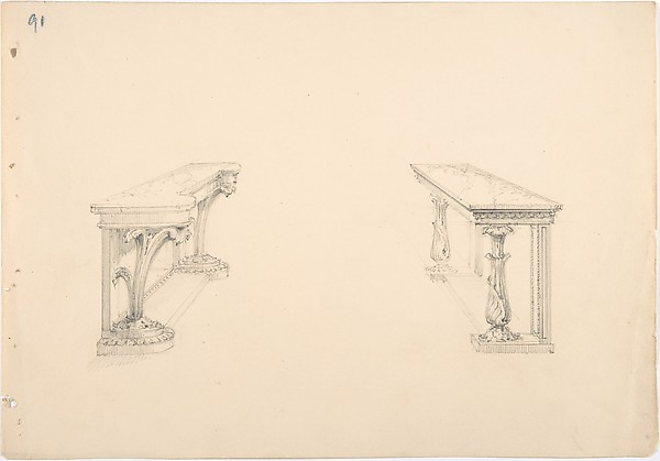 Design for Two Marble-topped Pier Tables