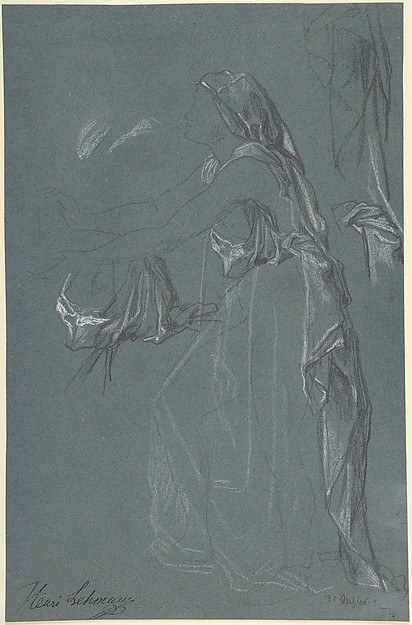 Study for the figure of Sarah in the now-lost painting, "Tobias Brings His Bride Sarah to the House of His Father, Tobit" by Henri Lehmann