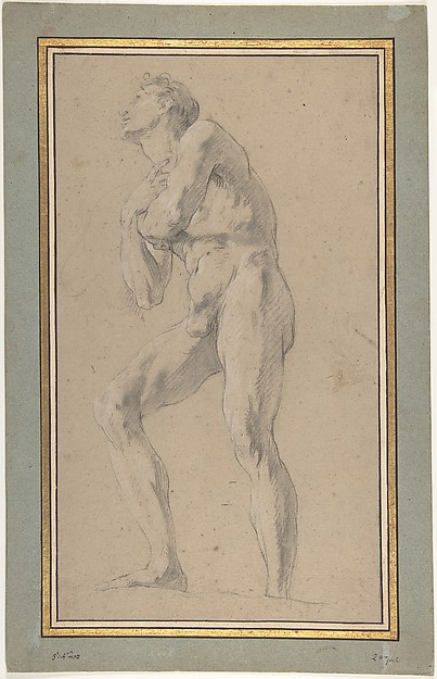 Standing Male Nude Seen from Below