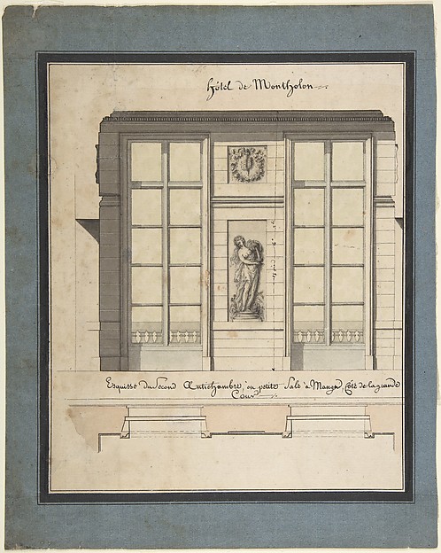 Section and Plan of the Small Dining Room of the Hôtel de Montholon by Jean Jacques Lequeu, The Metropolitan Museum of Art
