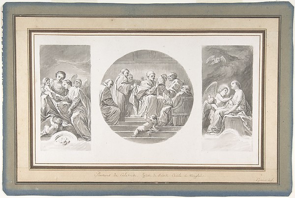 The Mystic Marriage of Saint Catherine; Saint Celestine V Renouncing the Papacy; Saint Catherine Touched by Divine Love by Nicolas Bernard Lépicié