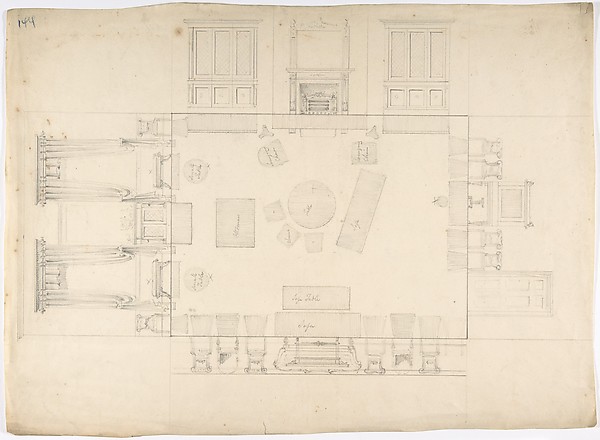 Plan and Elevations of a Room
