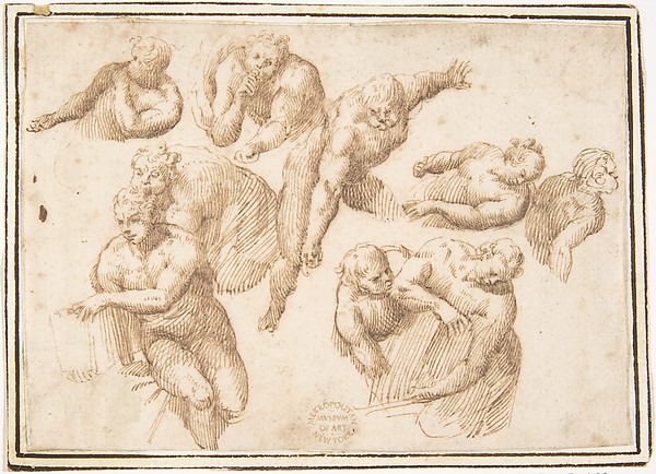 Group of Figures Copied from Michelangelo's Last Judgment by Francesco Allegrini