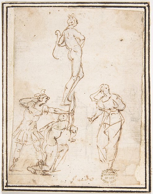 Four Figures Studies, One of a Standing Archer