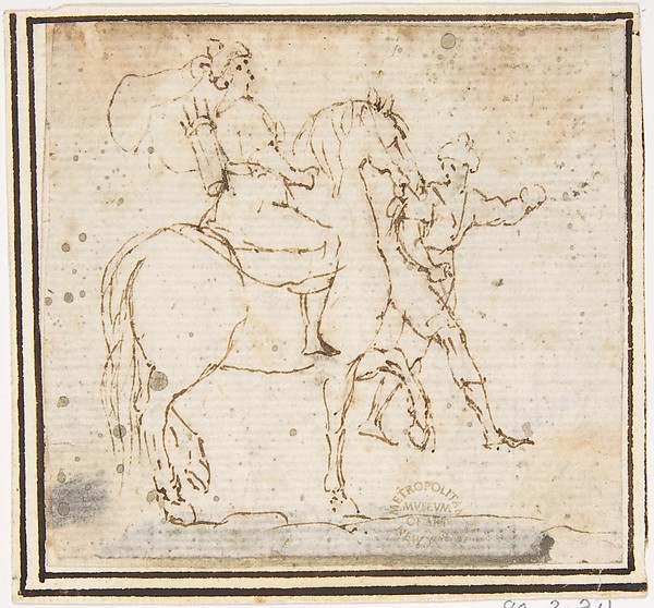 Man on Horseback with Attendant