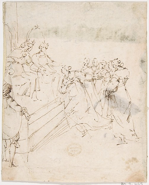 Supplicants before an Enthroned King and Queen