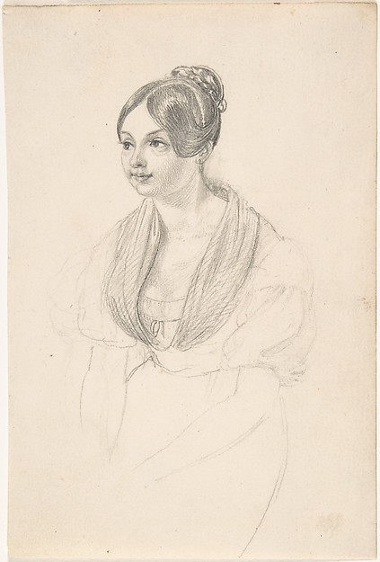 Portrait of a Young Woman; verso: Sketch of a Young Woman with her Hands Resting on a Table