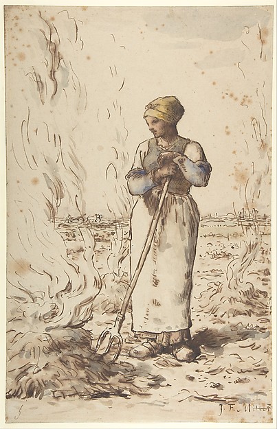 A Woman Burning Weeds