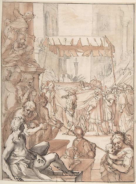 The Body of Saint Catherine of Siena carried in Procession, after Francesco Vanni by Anonymous, French, 18th century