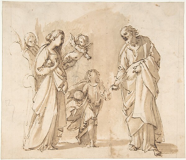 Return of the Holy Family from Egypt (recto); Studies for the Return from Egypt (verso) by Giovanni Baglione