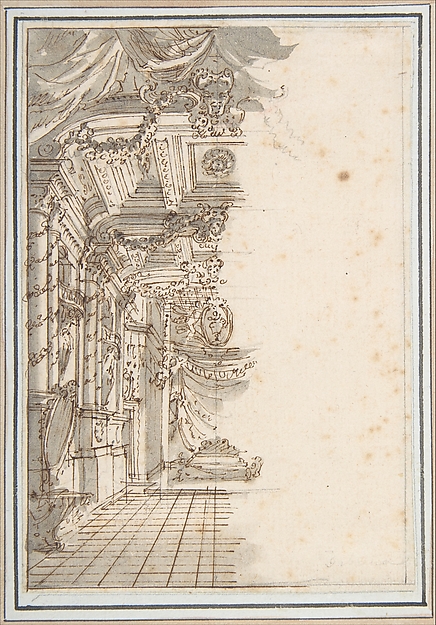 Perspective Sketch for a Palace Interior.