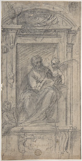 Saint Matthew Seated in a Niche by Fabrizio Boschi