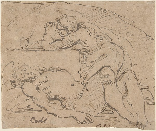 The Dead Christ Mourned by Saint Mary Magdalen (recto); The Holy Family with an Attendant (verso)