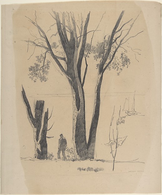 Study of Man between Trees