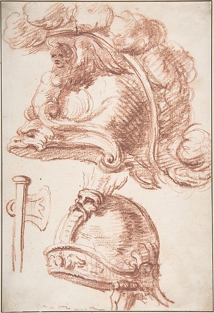 Two Studies of Plumed Helmets