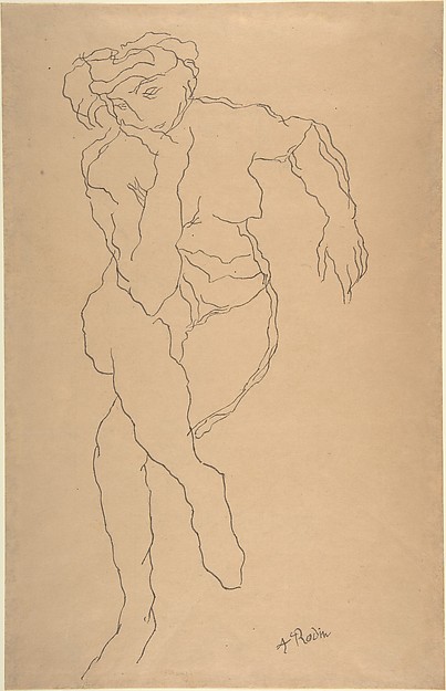 Copy after a reproduction of a Rodin drawing
