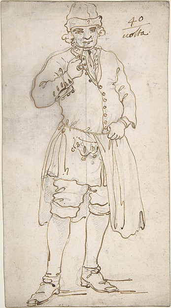 Man Smoking a Pipe (recto); Standing Man and Two Studies of His Head (verso)