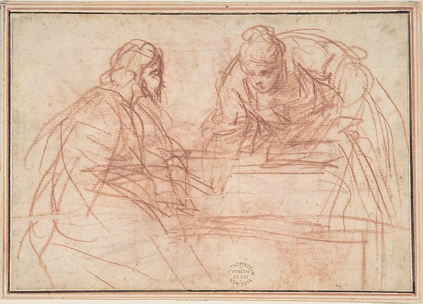 Christ and the Woman of Samaria by Anonymous, Italian, Venetian, 15th to 16th century