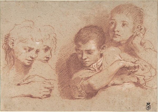Studies of a Boy and a Girl (recto) Studies of Legs (verso)