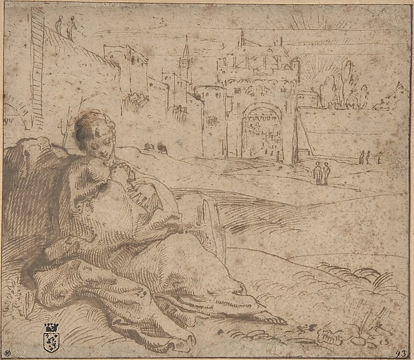 The Virgin and Child Resting Outside a City Gate by Annibale Carracci