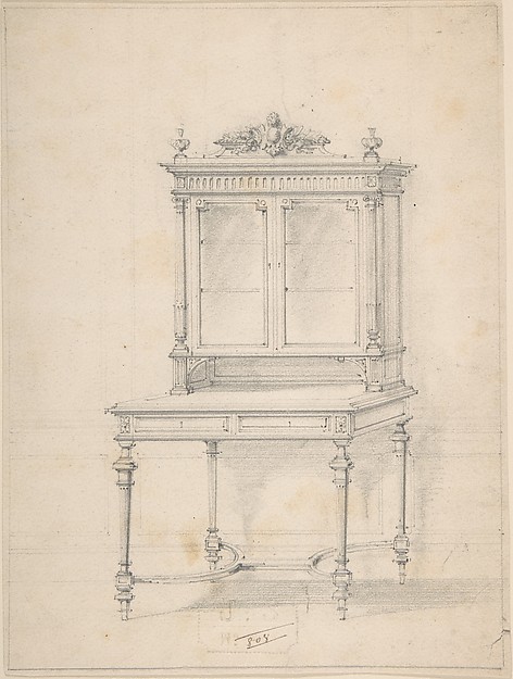 Design for a Desk with Cabinet