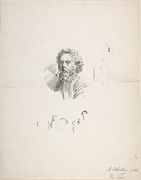 Portrait of Marcellin Desboutin (recto); Sketch of Head (verso)