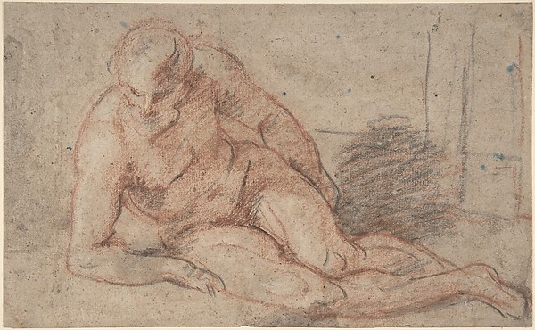 Reclining Nude Figure (recto); unidentifiable sketches (verso)