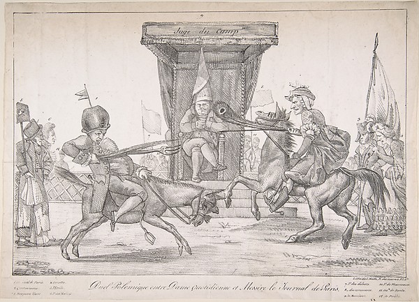 Polemical Duel between Lady Quotidienne and Sir Journal de Paris