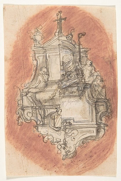 Design for a sepulchral monument; verso: Design for a sepulchral monument