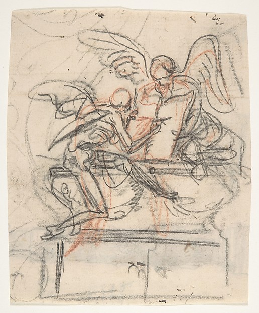 Design for a sepulchral monument with an allegory of Time; verso: Design for a column