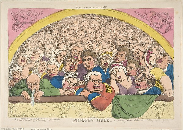 Pidgeon Hole. A Convent Garden Contrivance to Coop up the Gods