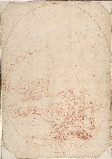 Landscape with Soldiers Helping the Wounded after a Battle