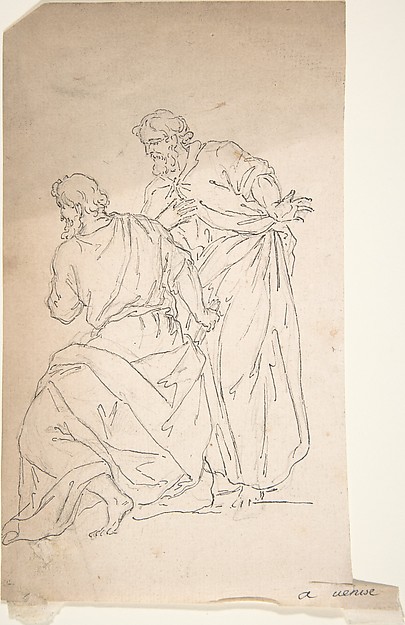 Sketch of Two Male Figures in Classical Costume