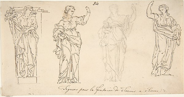 Design for Female Figures for the Trevi Fountain