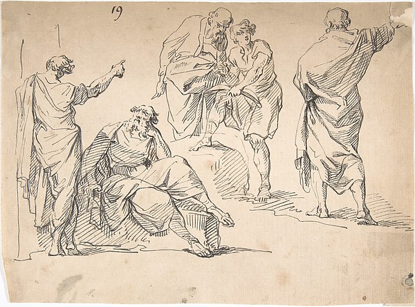 Sheet of Male Figure Studies